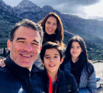 Luis Garcia Plaza with his family on a vacation.